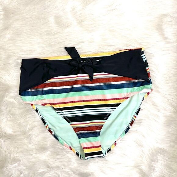 Allure By Img Striped High Waist Bikini Bottom - Picture 4 of 6